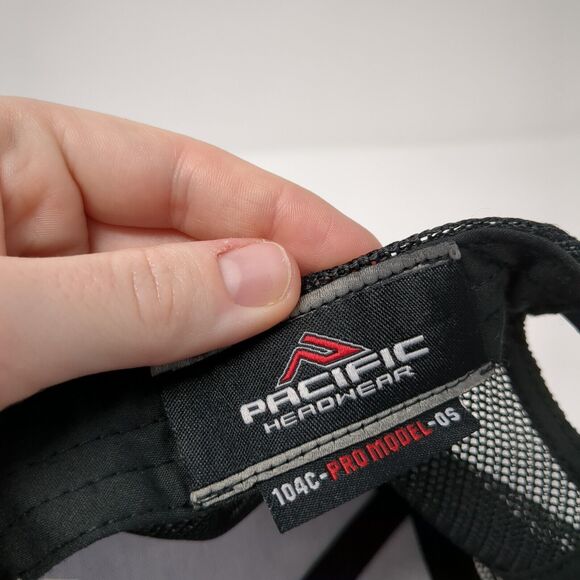 Foundations & Flat Work Snapback Trucker Hat Black OS Mesh Back Pacific Headwear - Picture 8 of 9